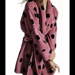 VICTORIA'S  SECRET PINK BEGONIA FLEECE   ROBE S/P